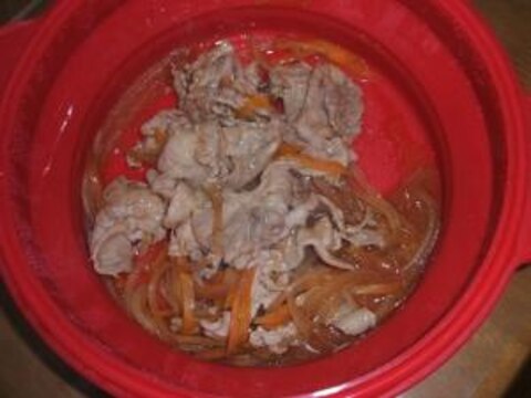 レンジで楽チン　豚の生姜焼き